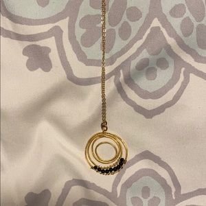 Gold and black circle necklace